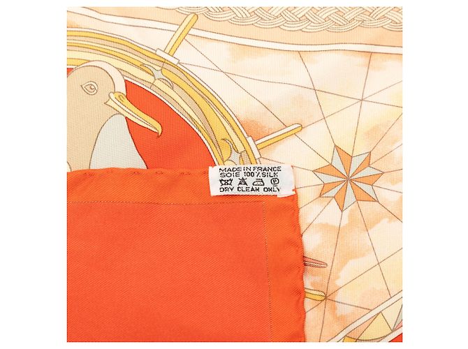 Sciarpa in seta Hermès Fregates Magnifiques Arancione 90 - vista 3