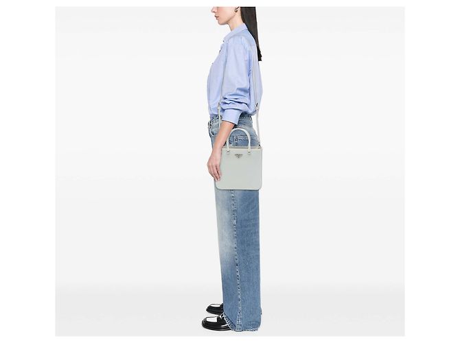 Borsa Prada Medium in pelle Spazzolato bianca Bianco - vista 6