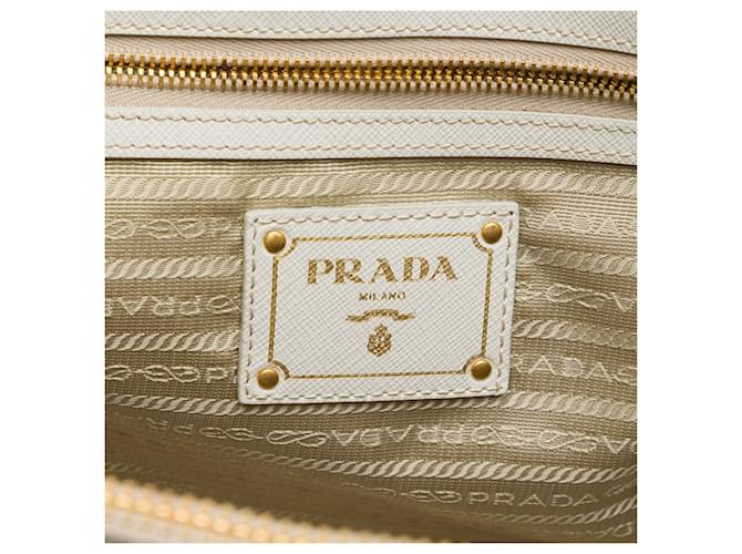 Borsa Prada Saffiano Lux Double Zip bianca Bianco - vista 5