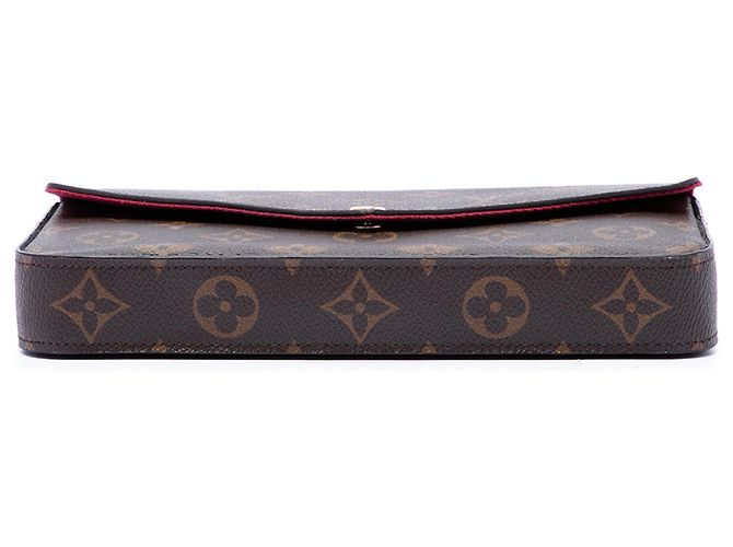 Borsa a tracolla Louis Vuitton Monogram Pochette Felicie Marrone - vista 3