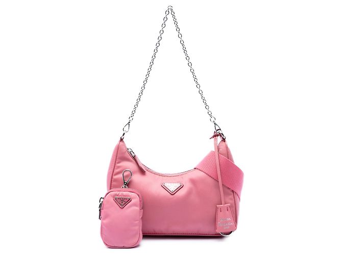 Borsa Prada Tessuto Re Edition 2005 Rosa - vista 7