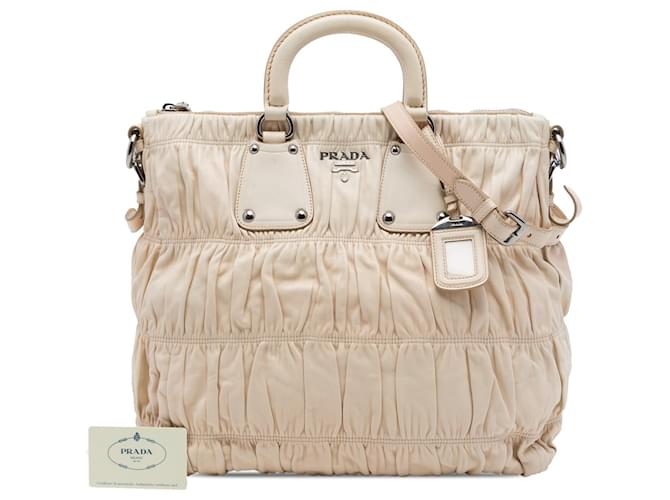 Borsa Prada Nappa Gaufre beige - vista 7