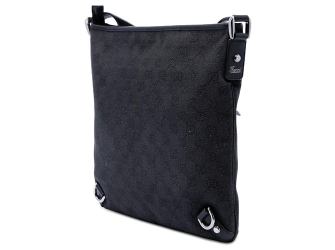 Borsa a tracolla Gucci GG Denim Abbey D Ring nera Nero - vista 2