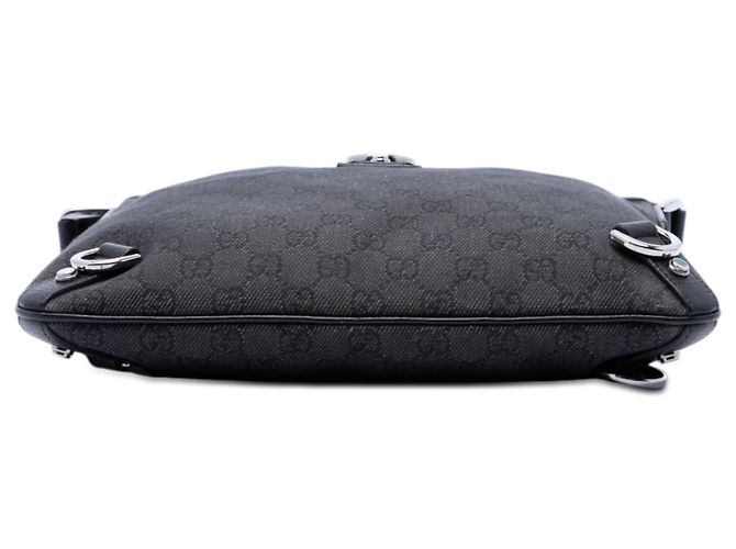 Borsa a tracolla Gucci GG Denim Abbey D Ring nera Nero - vista 3