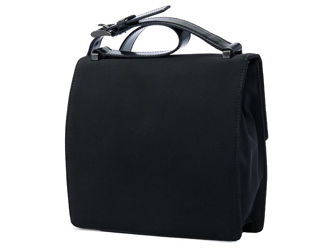 Borsa a tracolla con patta Prada Tessuto nera Nero - vista 2