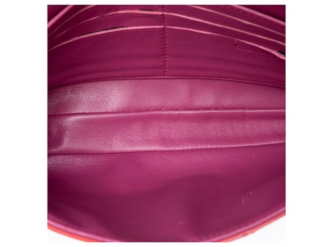 Portafoglio Lady Dior con catena in vernice cannage rosso a tracolla - vista 4