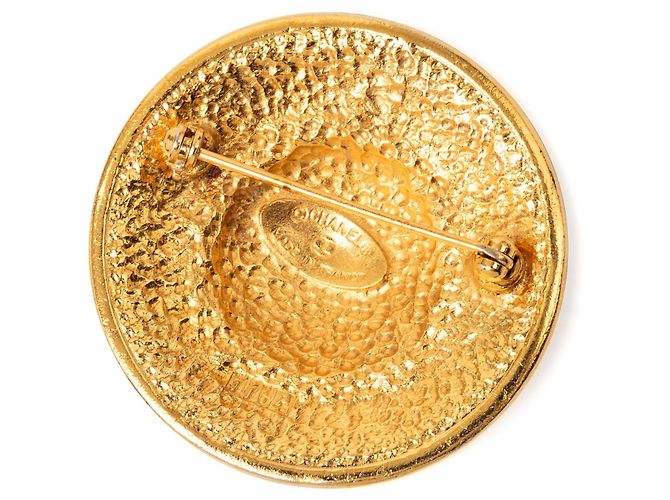 Spilla rotonda Chanel placcata oro D'oro - vista 2