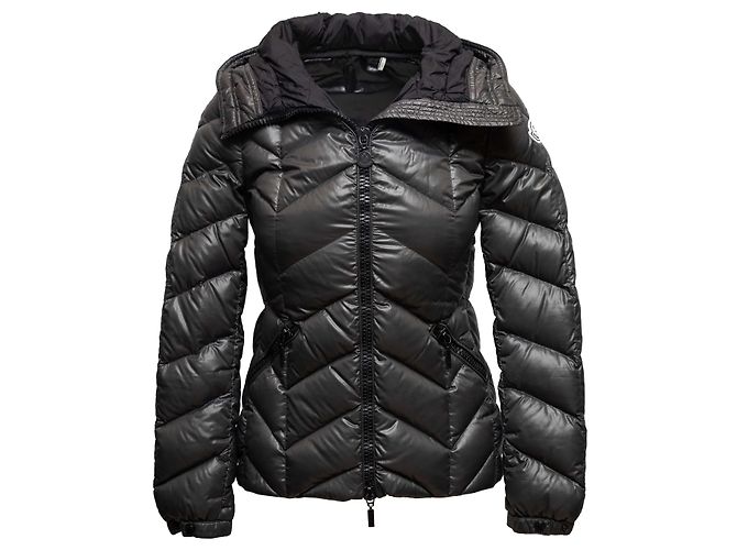 Moncler Steppjacke mit Kapuze, Farbe Charcoal, Designergröße 0 Grau - Ansicht 2