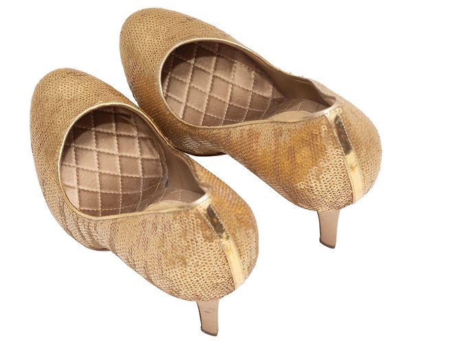 Goldene Chanel Pailletten-Pumps Größe 40 - Ansicht 3