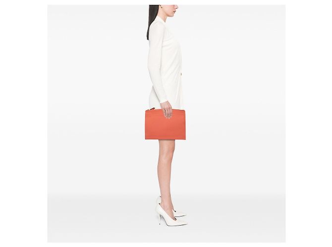 Clutch Bazar Hermès Medium Togo Arancione - vista 7