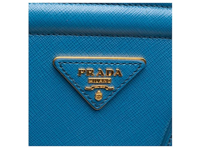 Tote Prada Saffiano Lux Parabole blu - vista 5