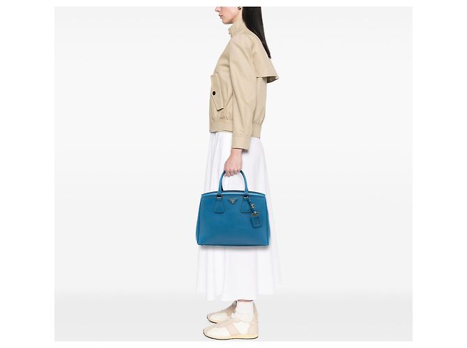 Tote Prada Saffiano Lux Parabole blu - vista 6
