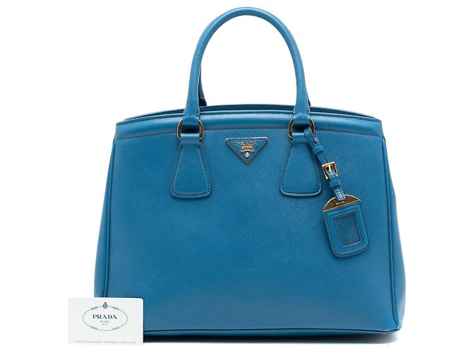 Tote Prada Saffiano Lux Parabole blu - vista 7