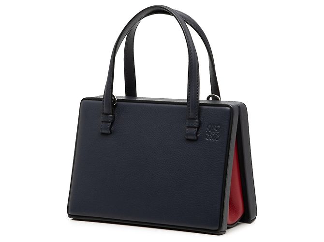Borsa a mano LOEWE Small Leather London Postal blu Satchel - vista 2