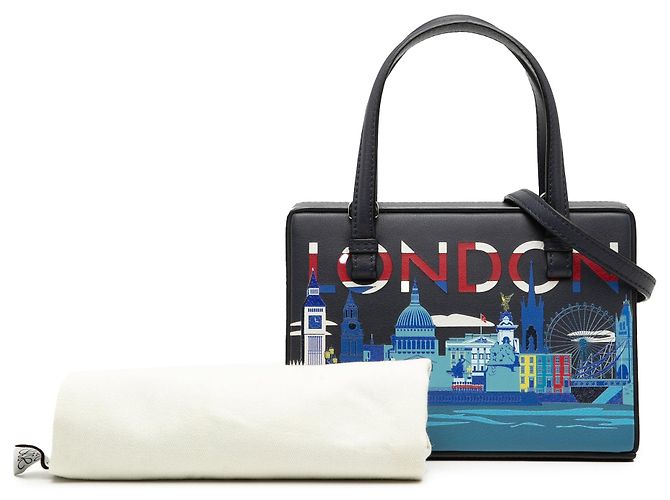 Borsa a mano LOEWE Small Leather London Postal blu Satchel - vista 8