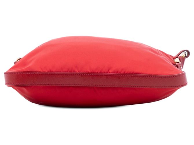 Borsa a tracolla Prada Tessuto con finiture in Saffiano rosso - vista 3