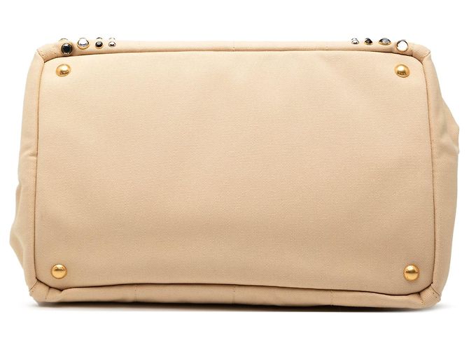 Borsa Prada Canvas Canapa Bijoux beige - vista 3