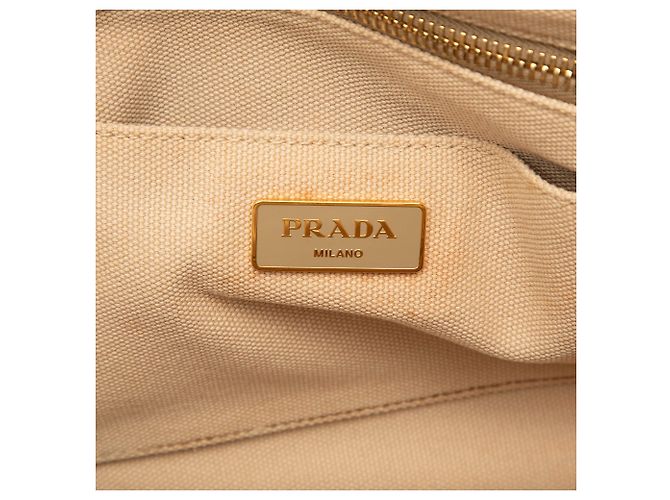 Borsa Prada Canvas Canapa Bijoux beige - vista 5