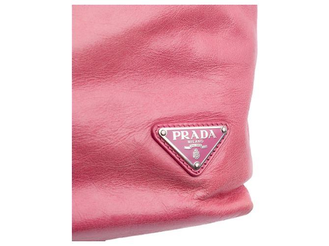Borsa Tote Convertible Aperta Prada Vitello Shine rosa - vista 7