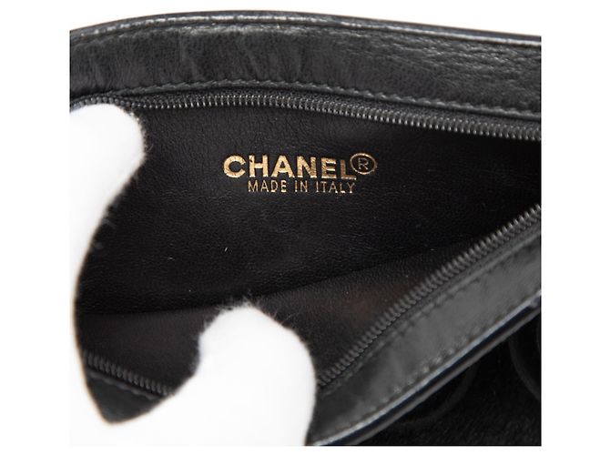 Clutch Chanel Coco de crin de caballo negro - vista 5