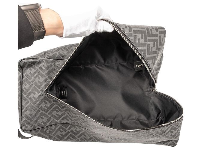 Fendi Zucca beschichtetes Canvas Schuhbeutel Grau - Ansicht 4