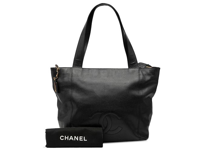 Tote Chanel CC Caviar nero - vista 8