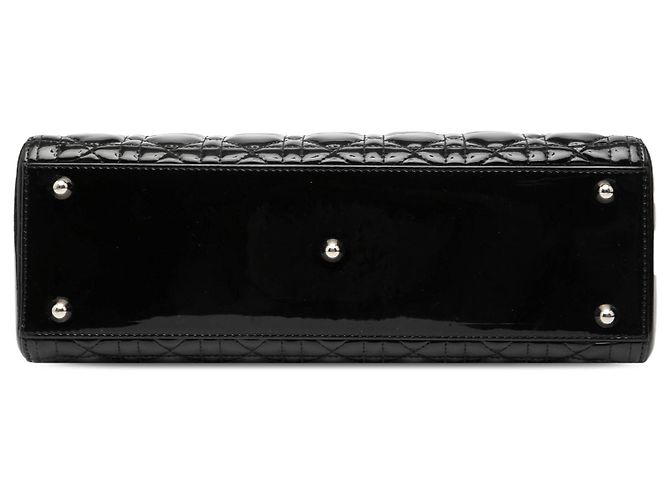 Borsa Dior Large Patent Cannage Lady Dior nera Nero - vista 3