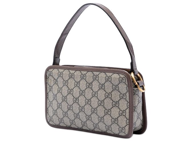 Borsa Gucci Small GG Supreme Web Ophidia Beige - vista 2
