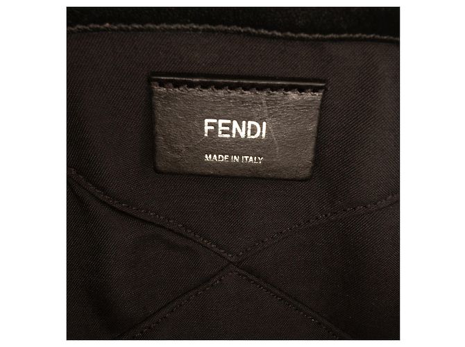 Borsa Valigetta Fendi Mini Zucca in tela nero - vista 5
