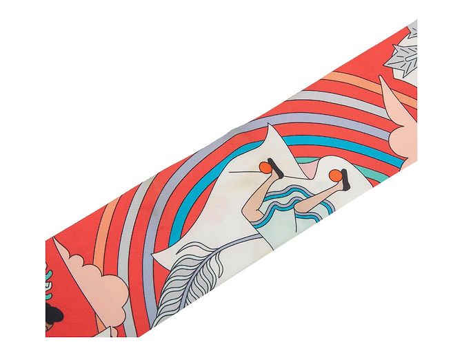 Hermès Seidentuch Twilly Orange Carres Volants - Ansicht 4