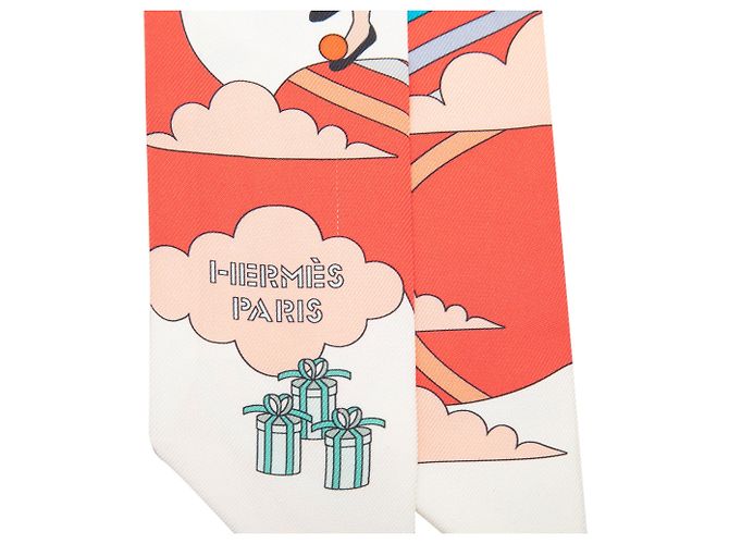 Hermès Seidentuch Twilly Orange Carres Volants - Ansicht 5