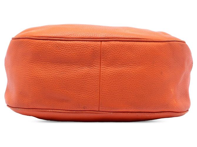 Borsa Hobo a Spalla con Zip Prada Vitello Daino Arancione - vista 3