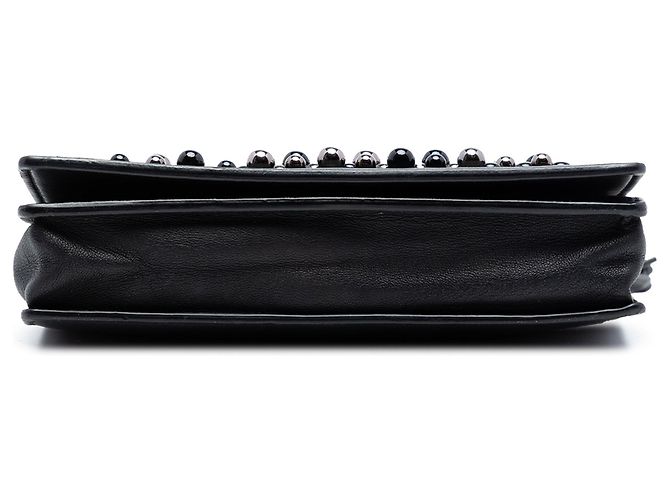 Borsa a tracolla con catena e borchie in pelle nera Bottega Veneta Nero - vista 3