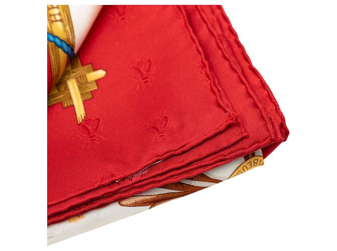 Sciarpa in seta Hermès Herbier de Gavarnie 90 rossa Rosso - vista 7