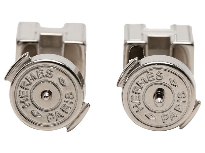 Pendientes D H Push Back de esmalte y paladio rosa de Hermès - vista 2