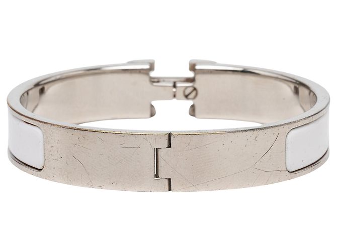 Pulsera Hermès Narrow Enamel Clic Clac H Beige PM - vista 3