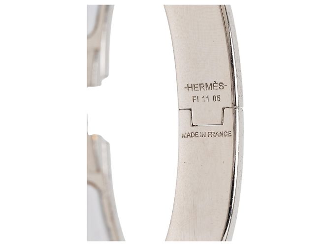 Pulsera Hermès Narrow Enamel Clic Clac H Beige PM - vista 4