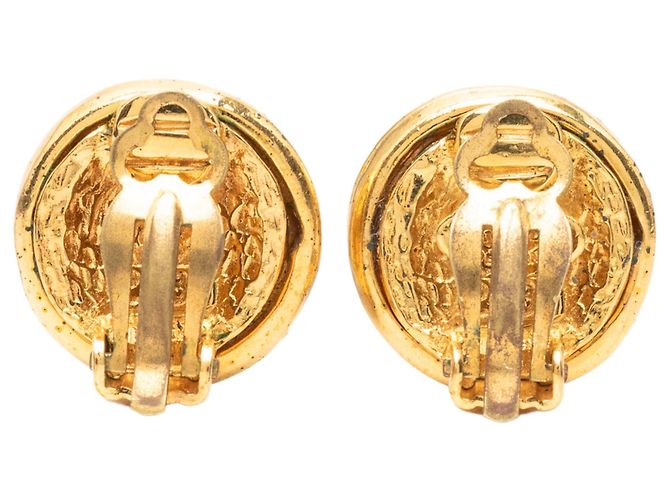 Chanel CC runde Clip-On-Ohrringe vergoldet Golden - Ansicht 2