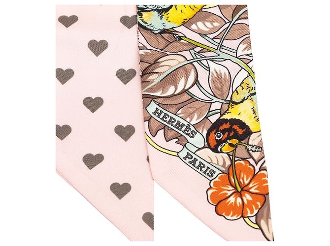 Rosa Hermès Jungle Love Love Seidentuch Twilly Pink - Ansicht 2
