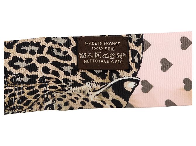 Rosa Hermès Jungle Love Love Seidentuch Twilly Pink - Ansicht 3