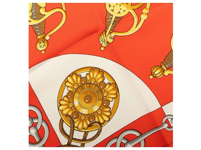 Sciarpa in seta Hermès Cliquetis 90 rossa Rosso - vista 4