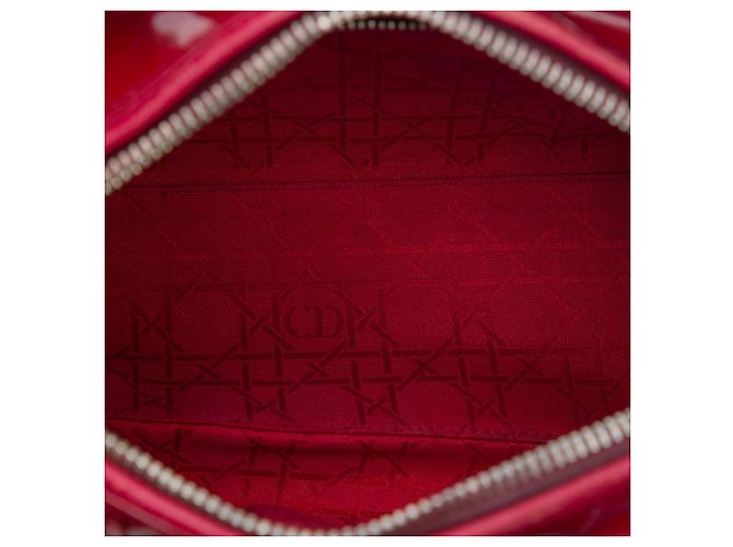 Borsa Lady Dior Medium in vernice cannage rosso - vista 4