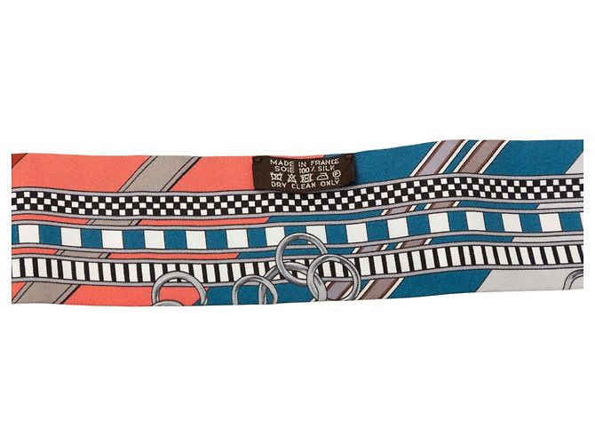 Hermès Twilly Seidentuch Blue Brides et Gris Gris Blau - Ansicht 3