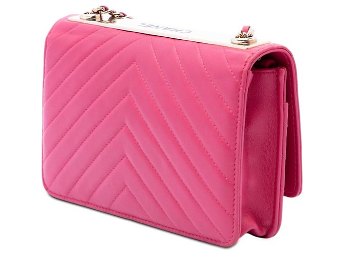 Borsa a tracolla Chanel Chevron Lambskin Trendy CC Wallet on Chain rosa - vista 2