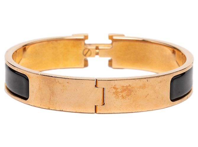 Bracciale Hermès Narrow Enamel Clic H PM nero - vista 3