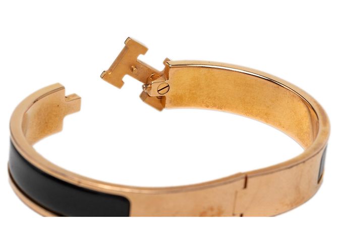 Bracciale Hermès Narrow Enamel Clic H PM nero - vista 5