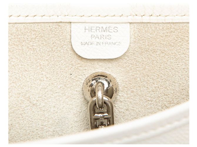 Borsa a tracolla Hermès Epsom Vespa PM bianca Bianco - vista 5