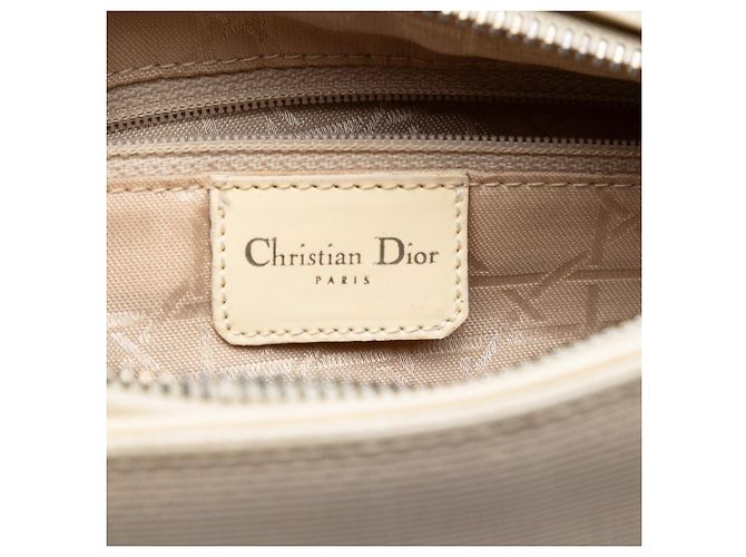 Borsa Lady Dior in tela beige misura Medium - vista 5