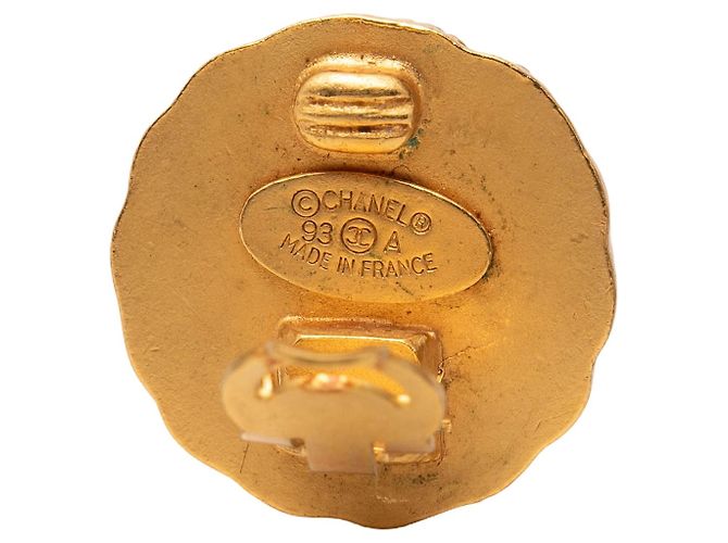 Orecchini a clip rotondi Chanel CC placcati oro D'oro - vista 3