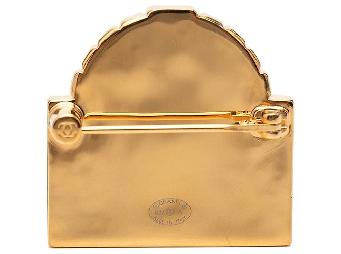 Spilla a cupola Rue Cambon placcata oro Chanel CC Gold D'oro - vista 2